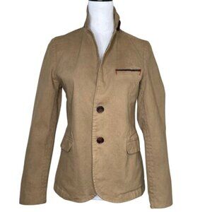 Wallstreet Collection Khaki Blazer Convertible Close Jacket Light Academia Sz M